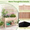 Costway Raised Garden Bed Elevated Wooden Planter Box with Trellis & Open Storage Shelf